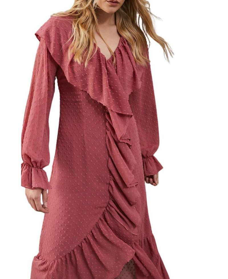 Women's Dobby Chiffon Midi Dress