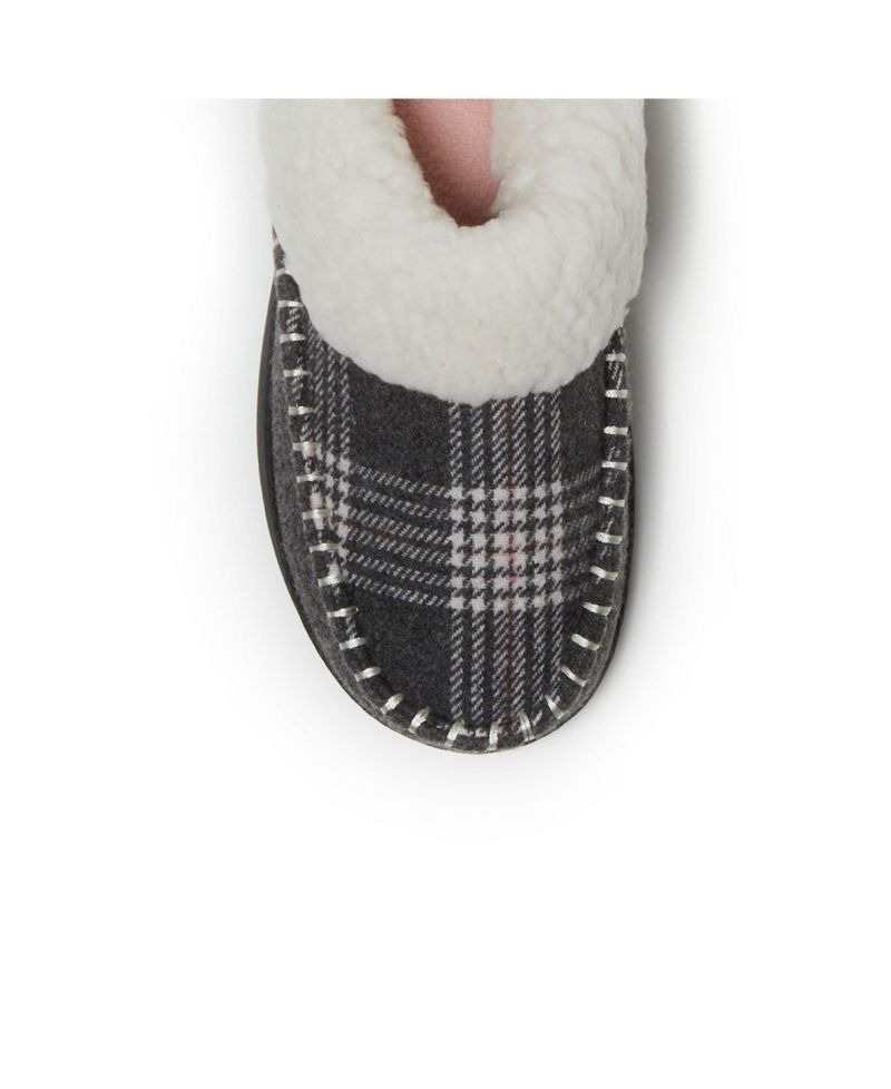 Women's Nyla Felted Plaid Moccasin Toe Clog House Shoe Slipper