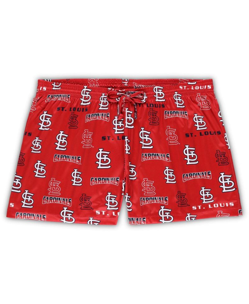 Women's White/Red St. Louis Cardinals Plus Size Tank Top Shorts Sleep Set