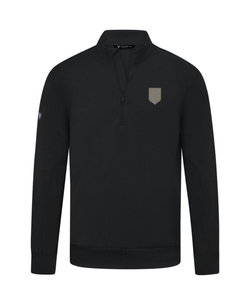 Men's Black USMNT Copper Upright Quarter-Zip Tri-Blend Fleece