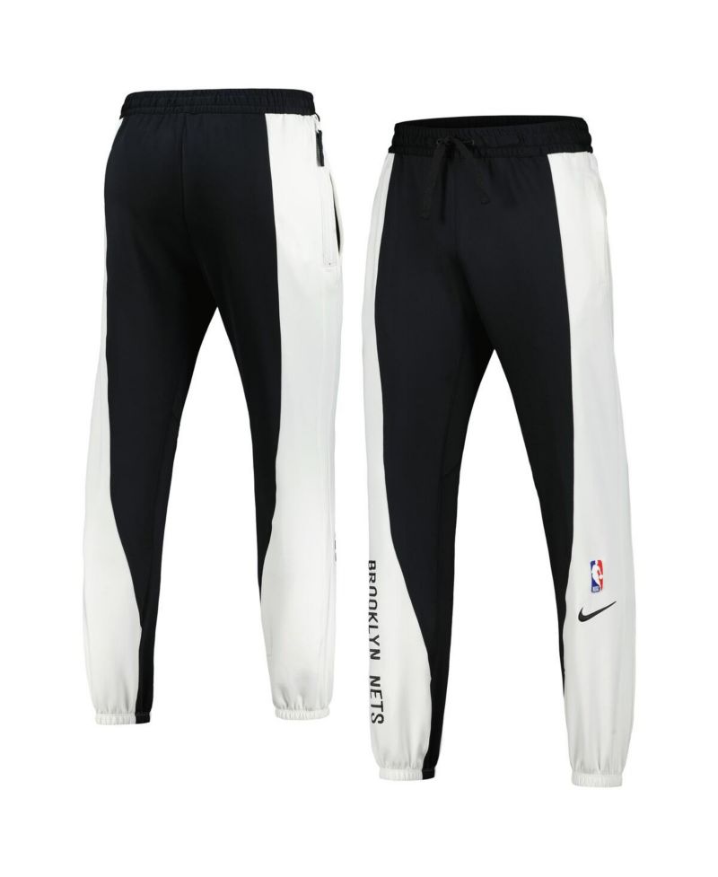 Men's Black, White Brooklyn Nets 2023/24 Authentic Showtime Pants