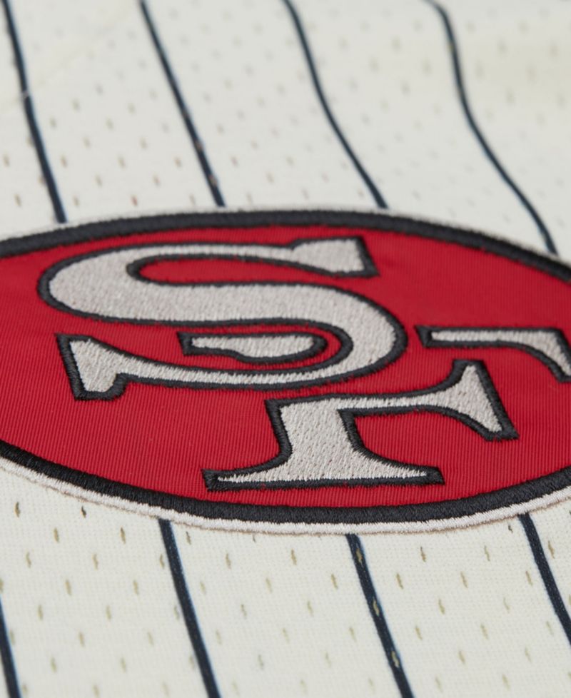 Men's Cream San Francisco 49ers Big Tall Heavyweight Mesh Button-Up Fashion Jersey
