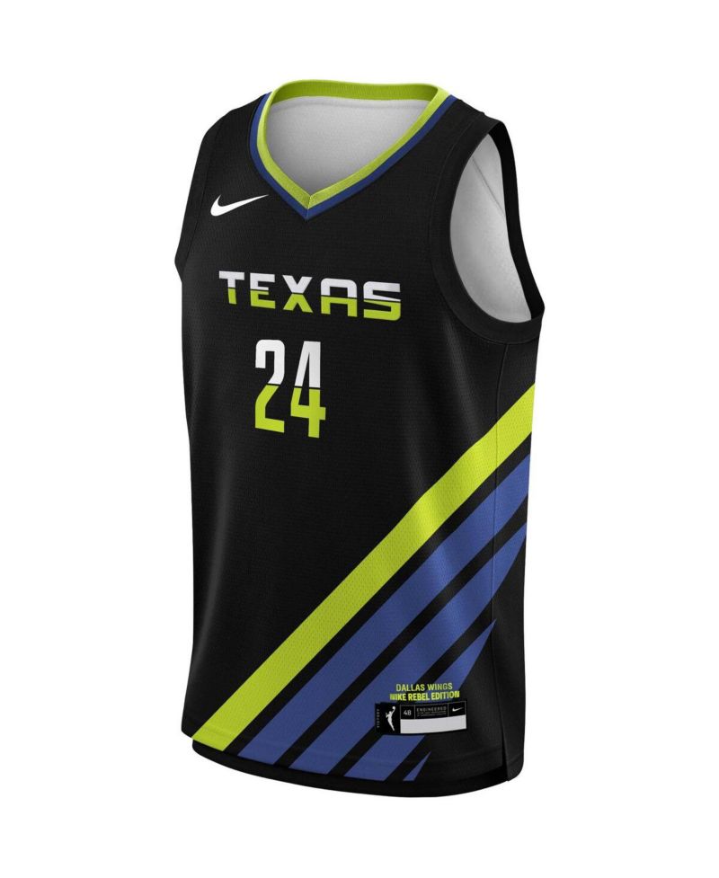 Big Boys and Girls Arike Ogunbowale Black Dallas Wings Victory Player Jersey - Rebel Edition
