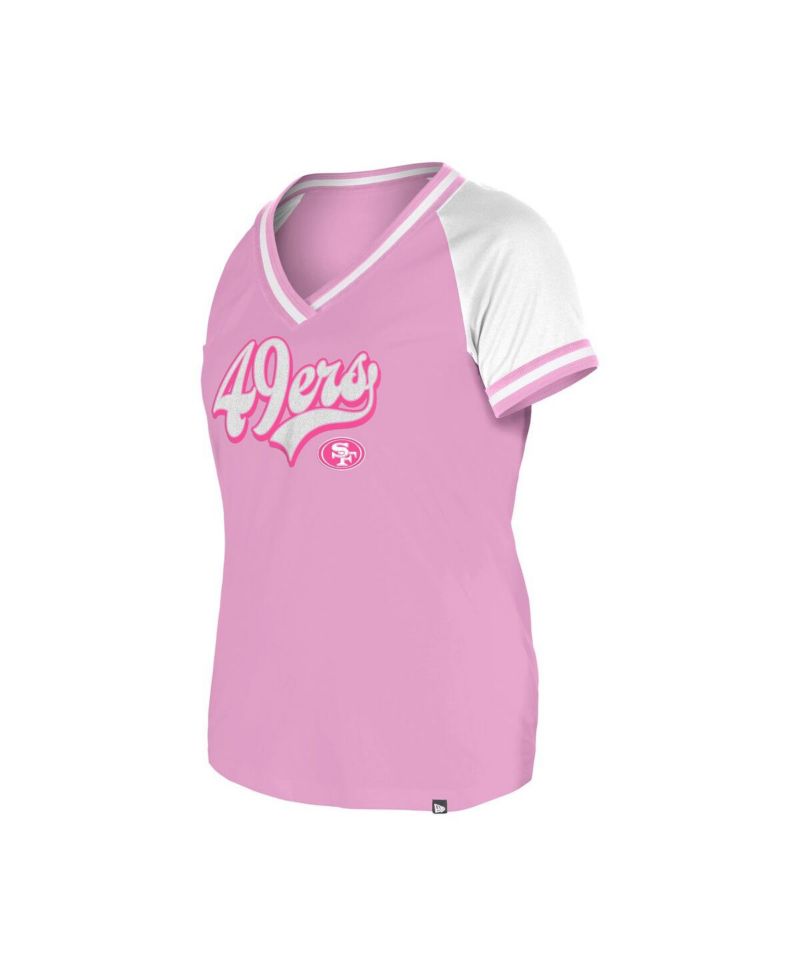 Women's Pink San Francisco 49ers Mommy Me V-Neck T-Shirt