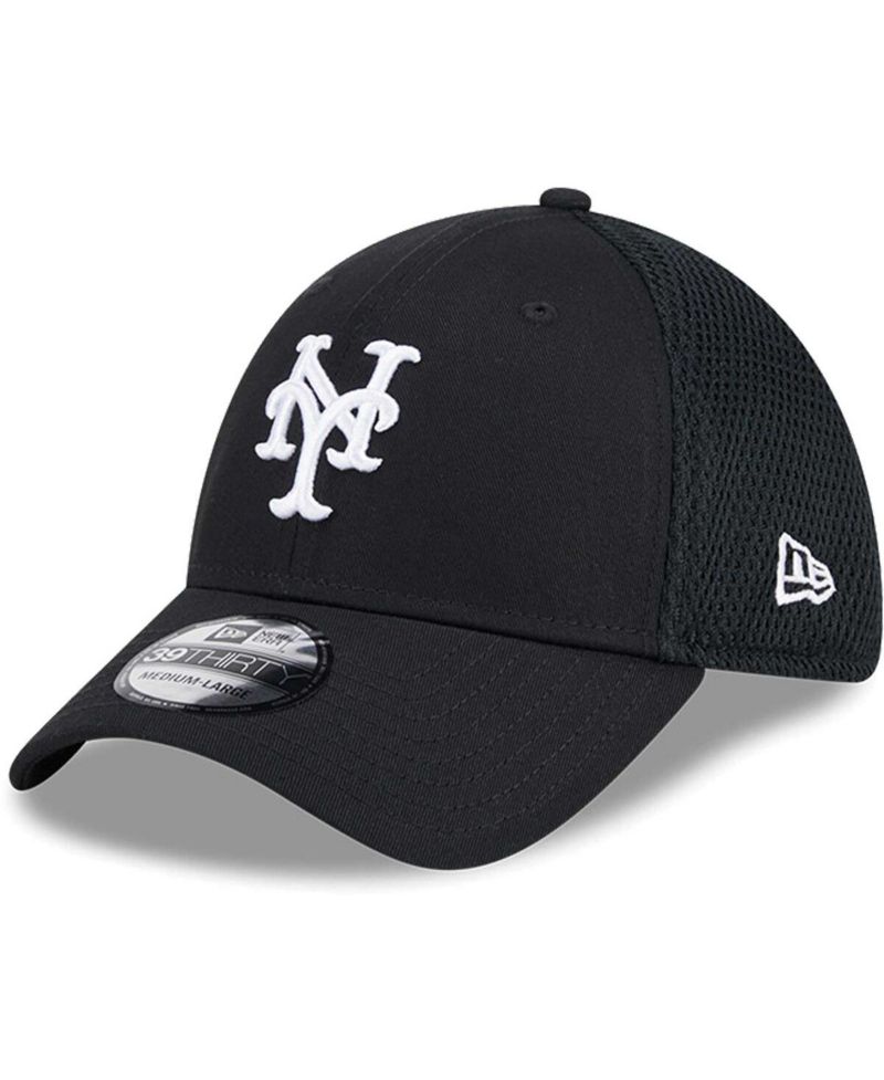 Men's New York Mets Evergreen Black White Neo 39Thirty Flex Hat