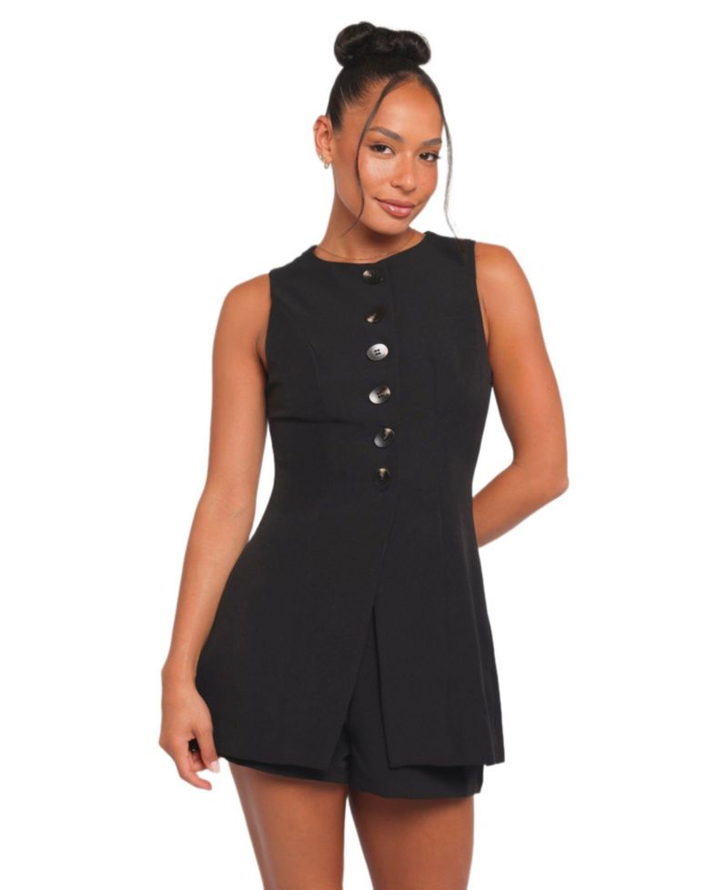 Women's Amanda Sleeveless Button-Down Vest Top