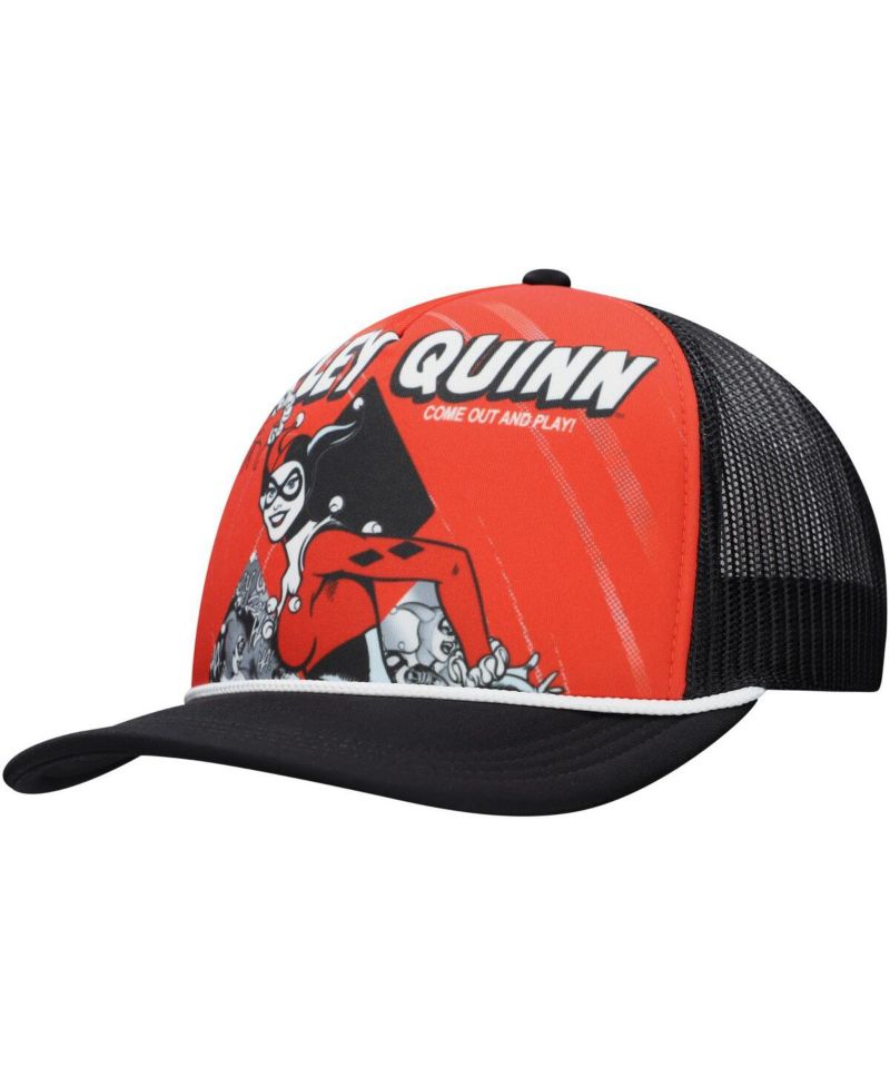 Men's and Women's Red/Black Harley Quinn Graphic Foam Trucker Adjustable Hat