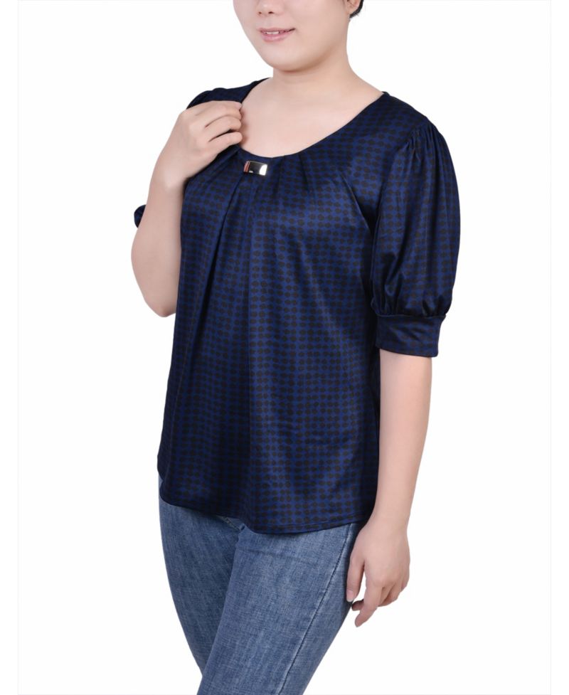 Petite Short Sleeve Balloon Sleeve Top