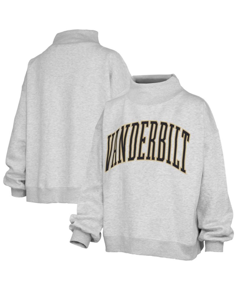 Women's Gray Vanderbilt Commodores Oversized Nelson Mock Neck Sweatshirt