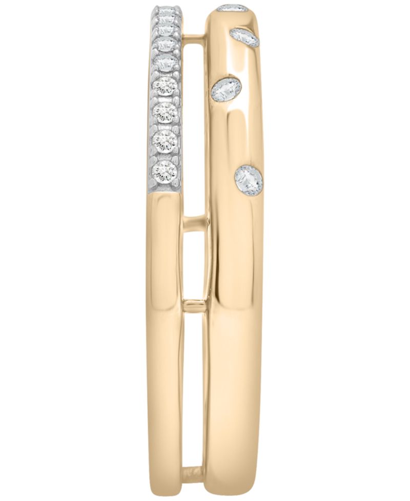 Diamond Open Double Ring (1/6 ct. t.w.) in 10K Yellow Gold