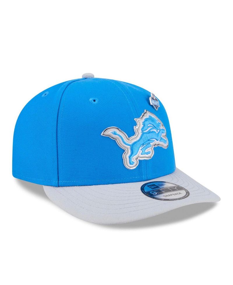 Men's Blue/Silver Detroit Lions 2026 NFL Draft On Stage Pre-Curved 9FIFTY Snapback Hat