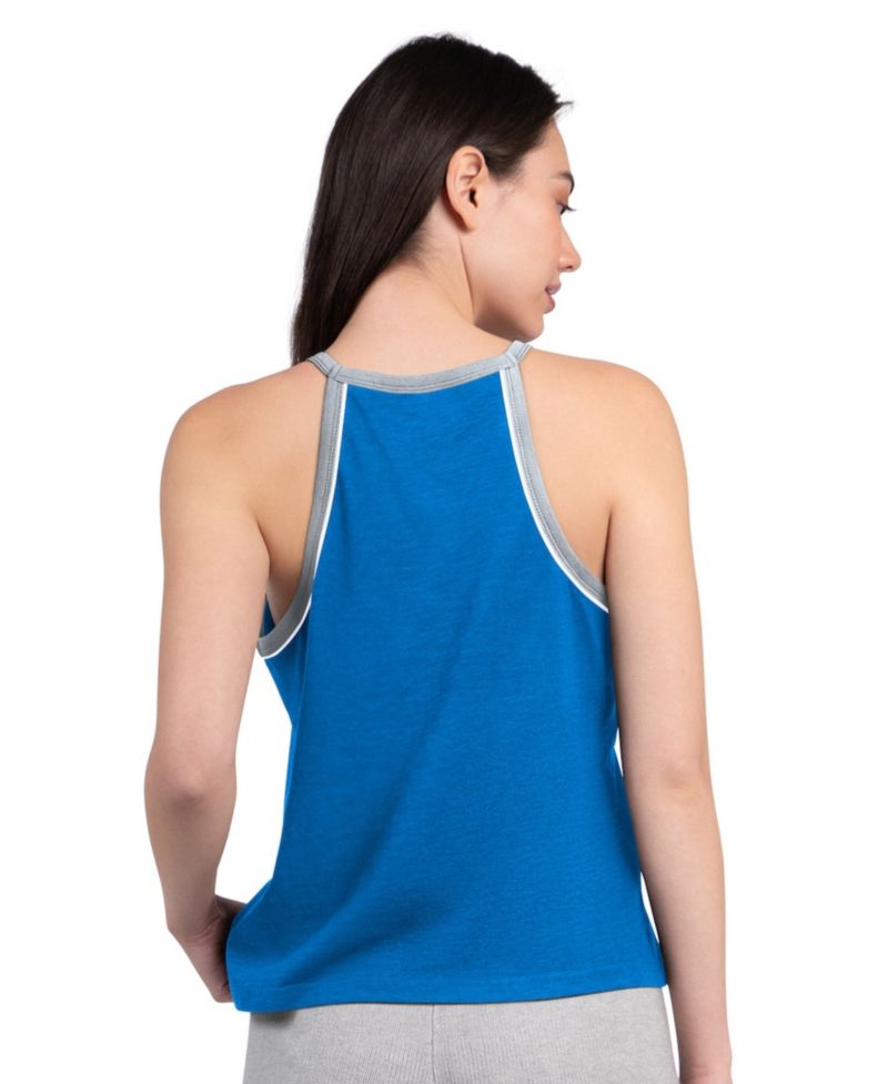 Women's Royal Detroit Lions Redemption Win Slub Tank Top