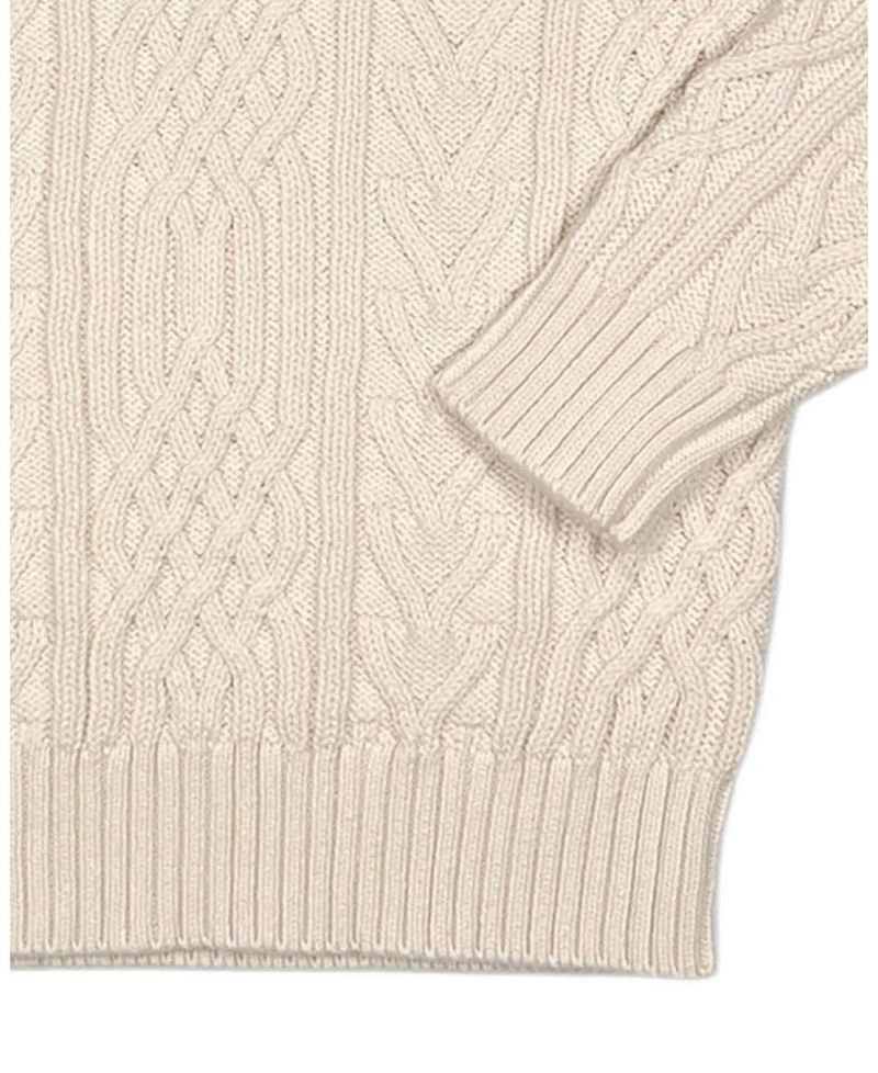 Boy's 5- 7 Organic Mock Neck Cable Sweater