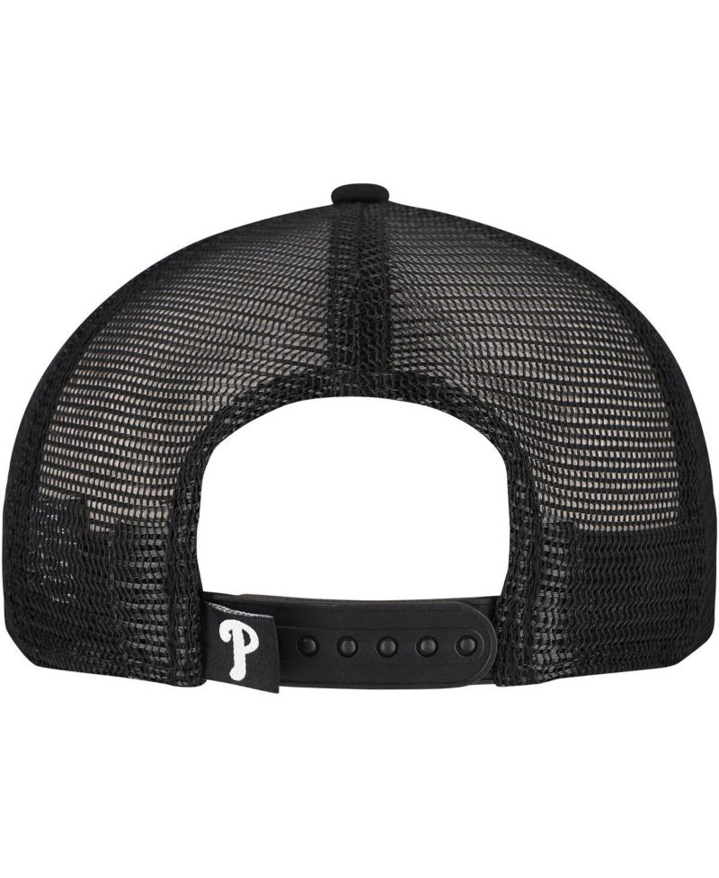 Men's Black Philadelphia Phillies Retro Bold A-Frame Trucker 9FORTY Adjustable Hat