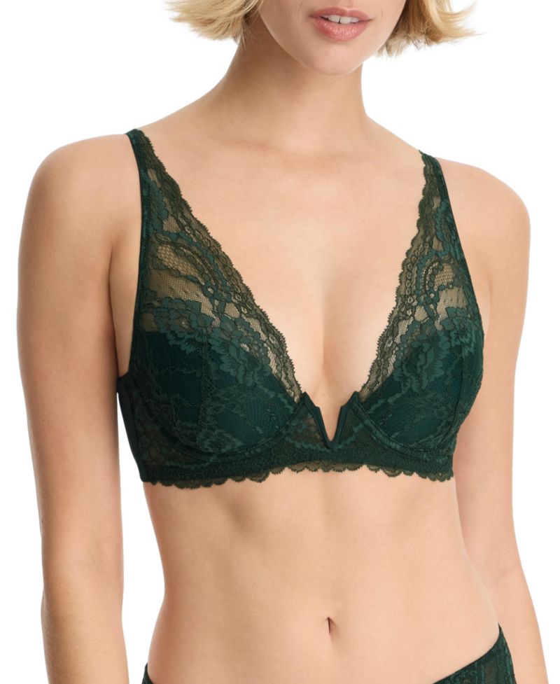 Minx Deep-Plunge Lace V-Wire Bra