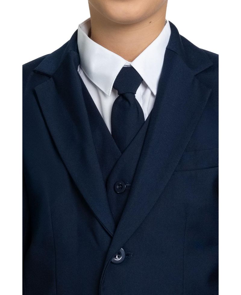 Комплект костюма Big Boys 007 Slim Fit из 5 предметов: рубашка, галстук, пиджак, жилет и брюки