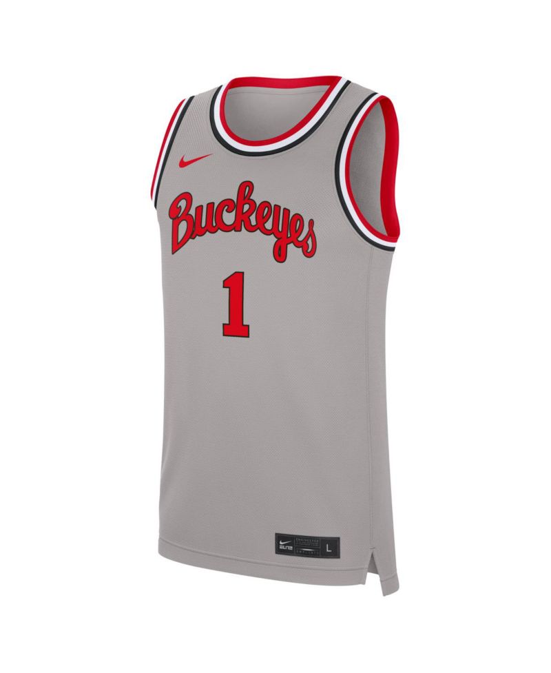 Men's 1 Gray Ohio State Buckeyes Alternate Replica Basketball Jersey