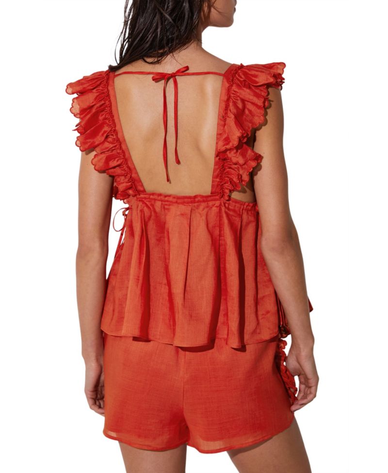 Women's Brook High-Rise Pull-On Ruffle-Trim Shorts, 2" Inseam