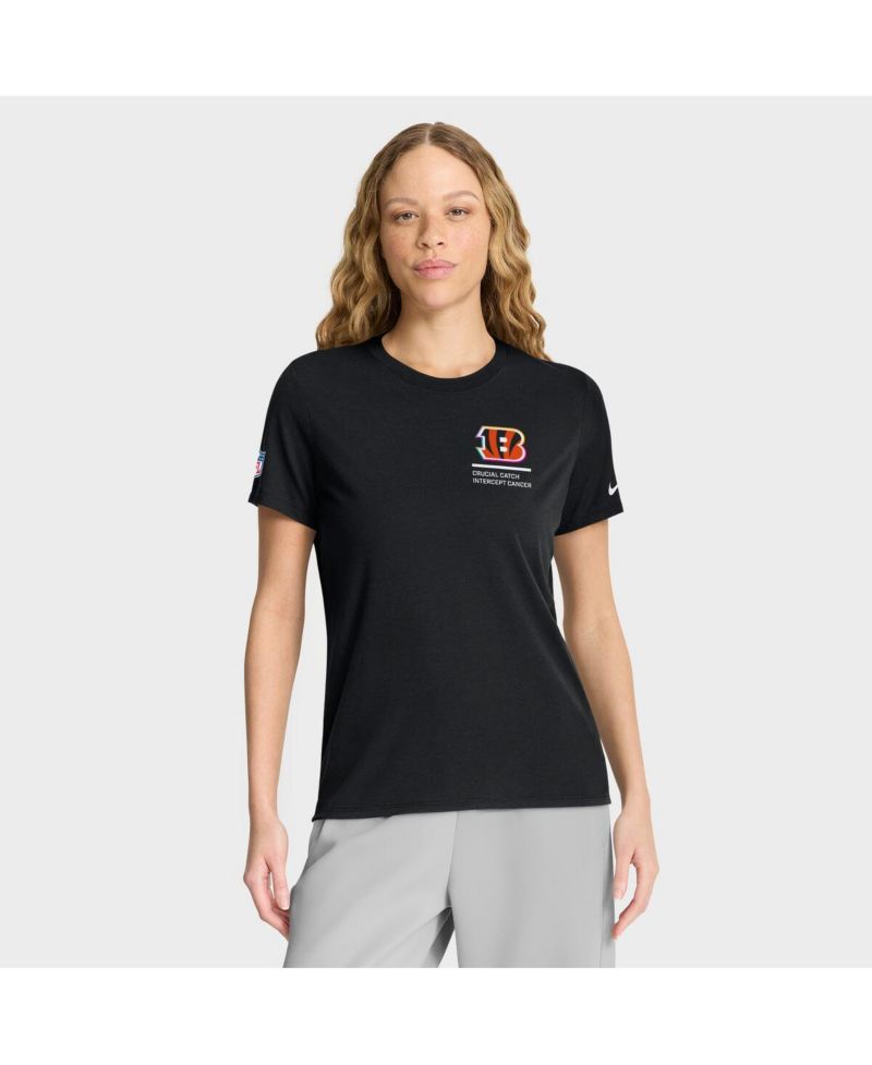 Women's Black Cincinnati Bengals 2025 NFL Crucial Catch Tri-Blend Dri-FIT T-Shirt