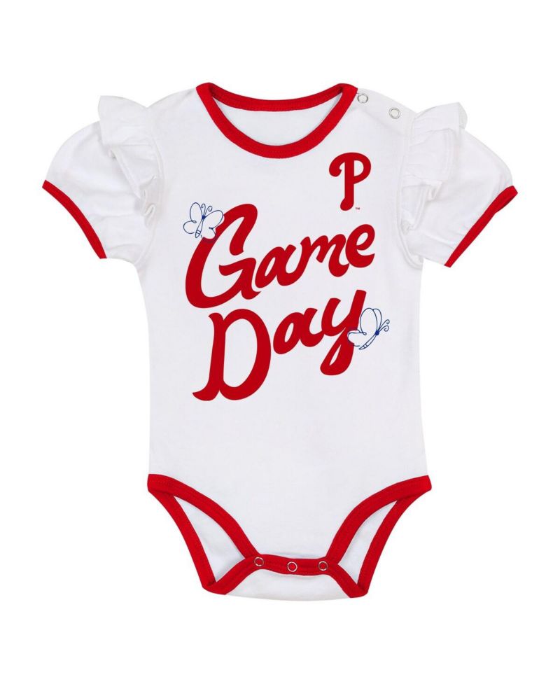 Baby Girls 2-Piece Philadelphia Phillies Bodysuit, Headband and Skirt Set