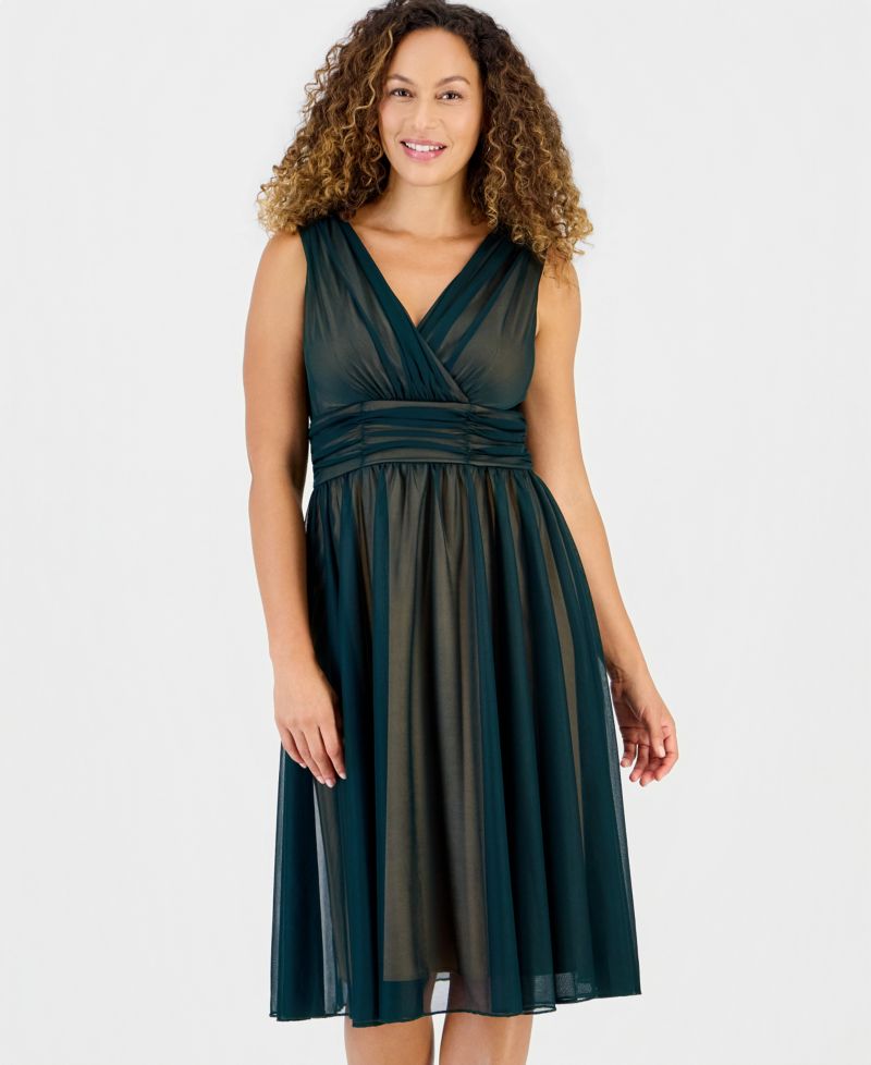 Plus Size Sleeveless Chiffon Midi Dress