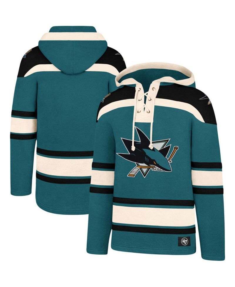 Men's Teal, Black San Jose Sharks Superior Lacer Pullover Hoodie