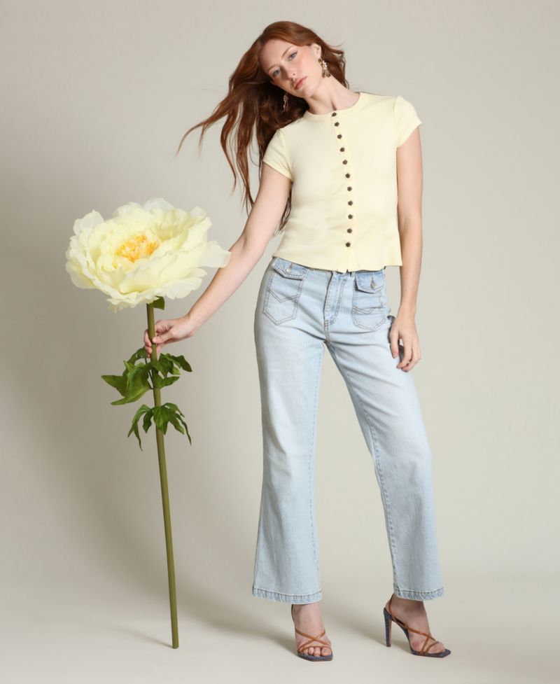 Women's Flare Leg Patch Pocket Jeans