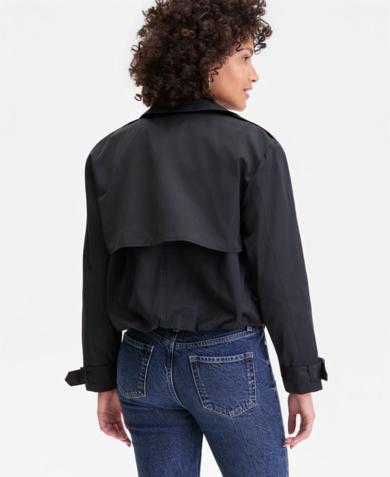 Women's Bubble-Hem Short Trench Coat