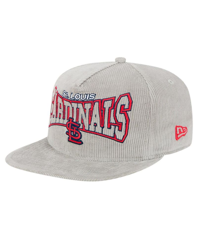 Men's Gray St. Louis Cardinals Corduroy Golfer Snapback Hat