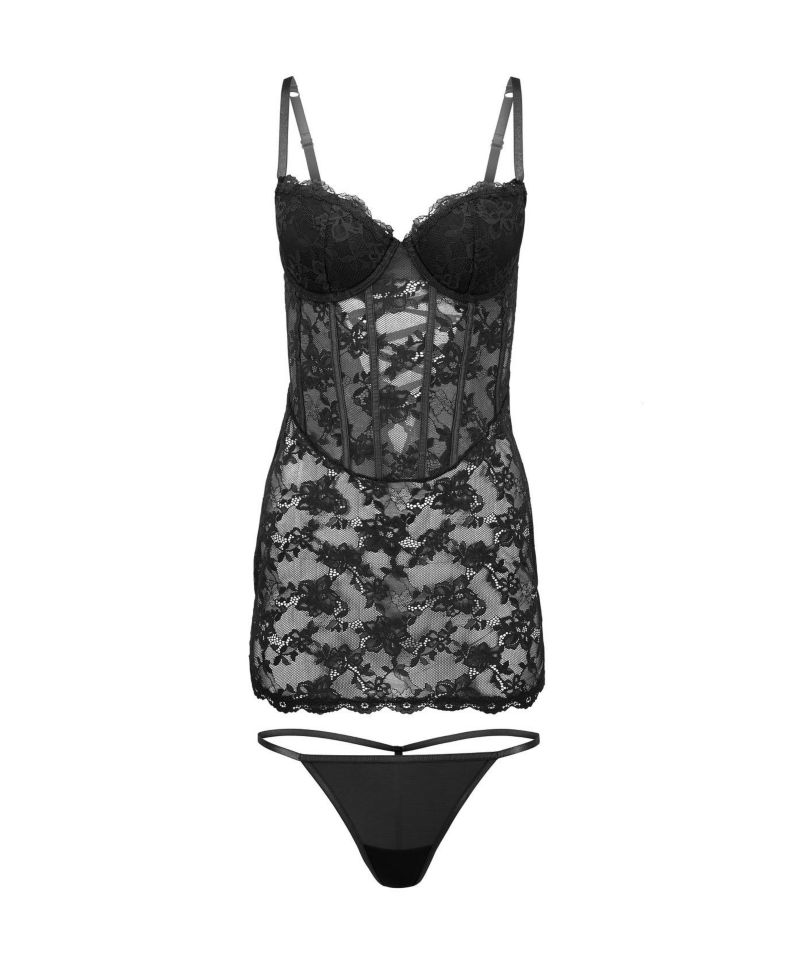 Plus Size Brielle Babydoll & G-String Set Lingerie