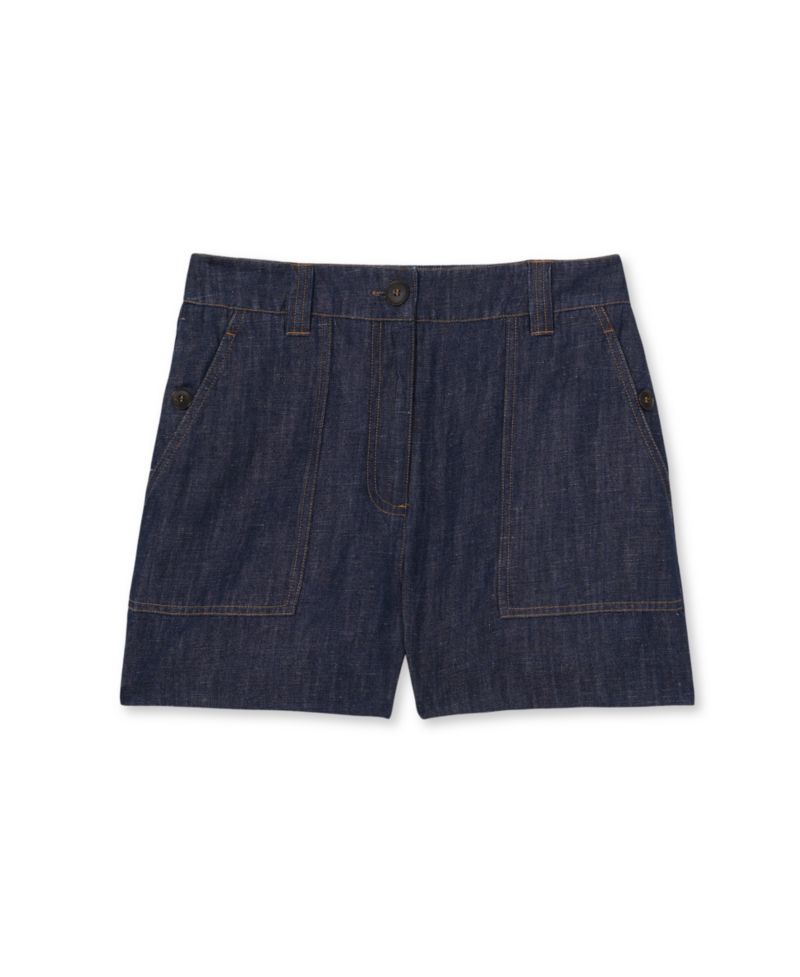 Women's Ashby High-Waisted Linen Chambray Shorts