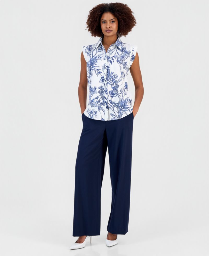 Women's Extended-Shoulder Sleeveless Blouse