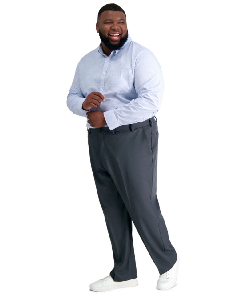 Men's Big & Tall Cool 18® PRO Classic-Fit Expandable Waist Flat Front Stretch Dress Pants