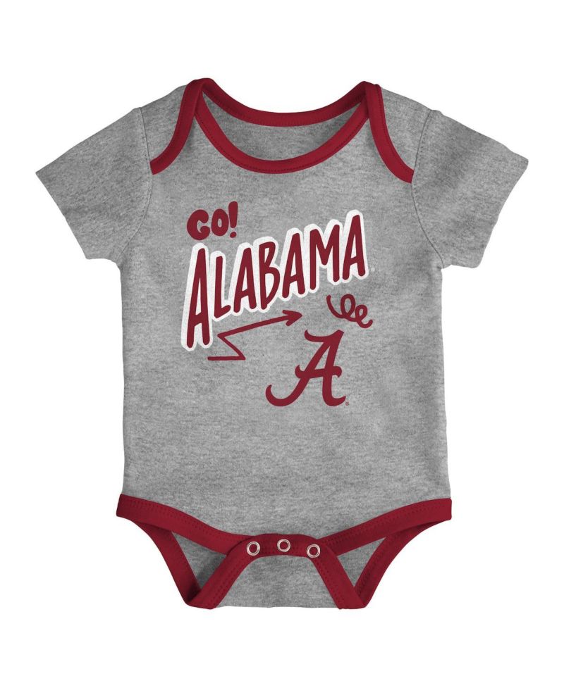 Baby Boys and Girls 3-Pack Alabama Crimson Tide All Day Play Bodysuit Set