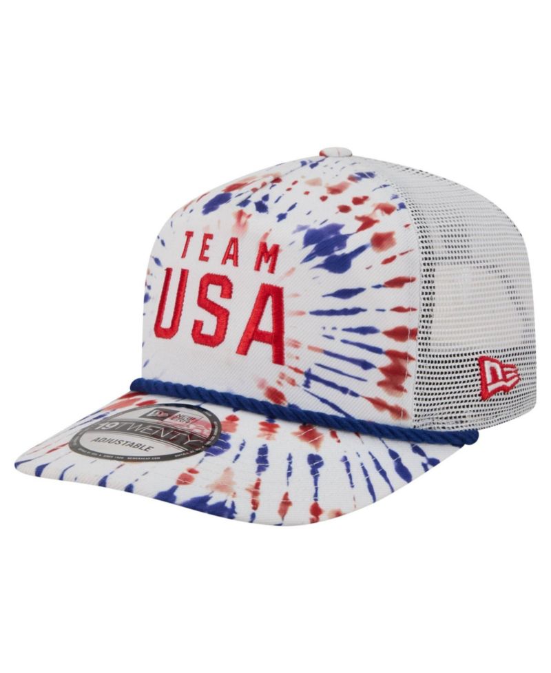 Men's and Women's White Team USA Firework 19TWENTY Rope Trucker Snapback Hat