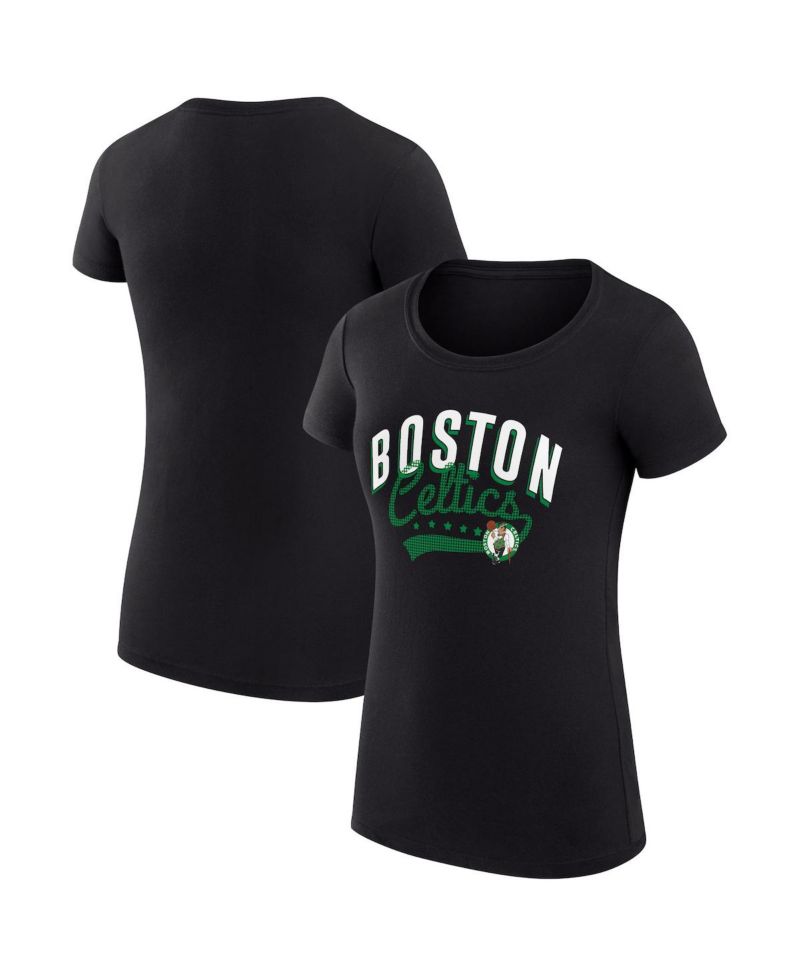 Women's Black Boston Celtics Super-Slim Fit Lightweight Filigree Logo T-Shirt