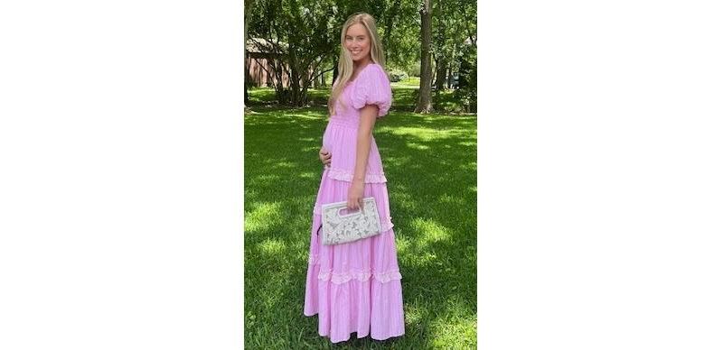Women's Pink Smocked Ruffle Tiered Puff Sleeve Maxi Dress