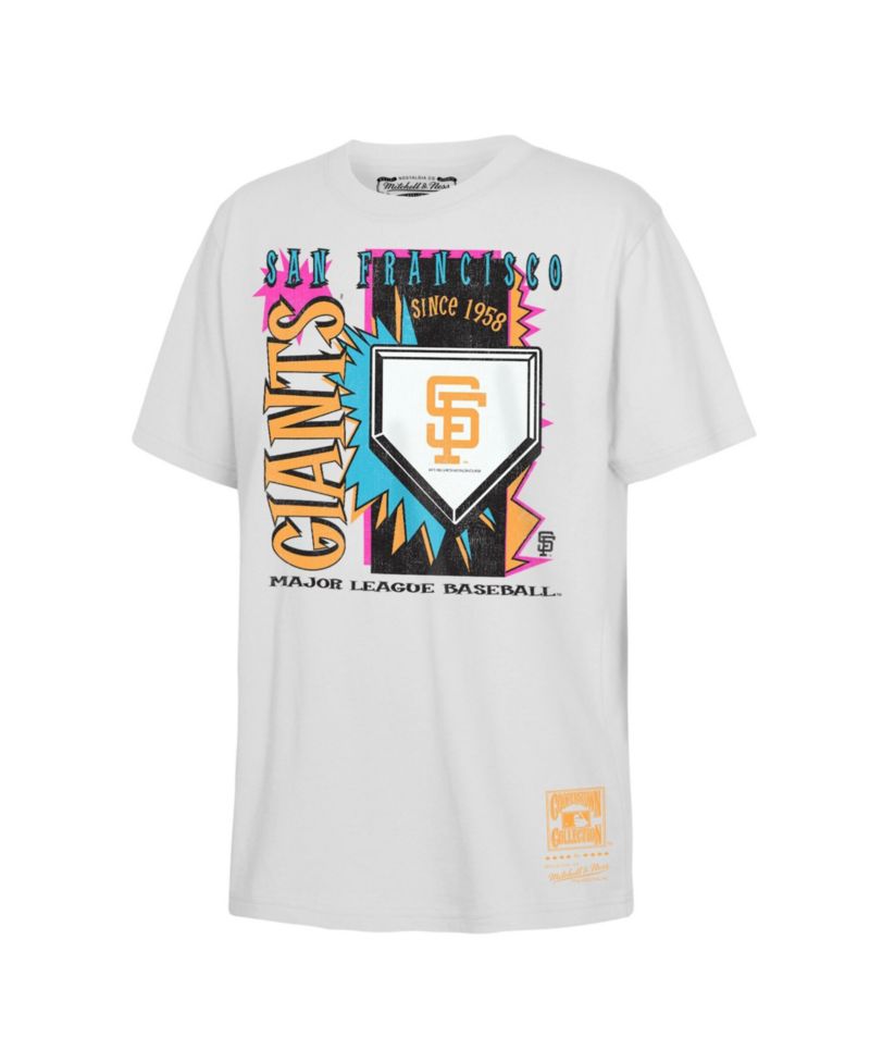 Big Boys and Girls White San Francisco Giants Cooperstown Neon Field Shock T-Shirt