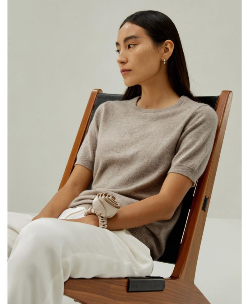 Women's Baby Cashmere Crew Neck Knit Top