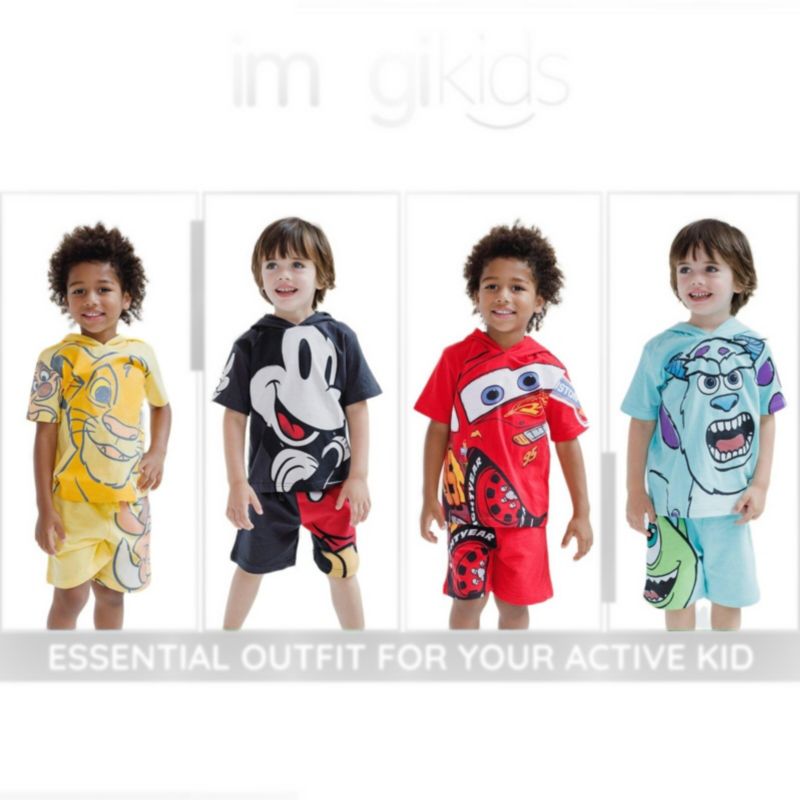 Toddler Boys (2T-4T) Cosplay Hooded Pullover Shirt and French Terry Shorts Outfit