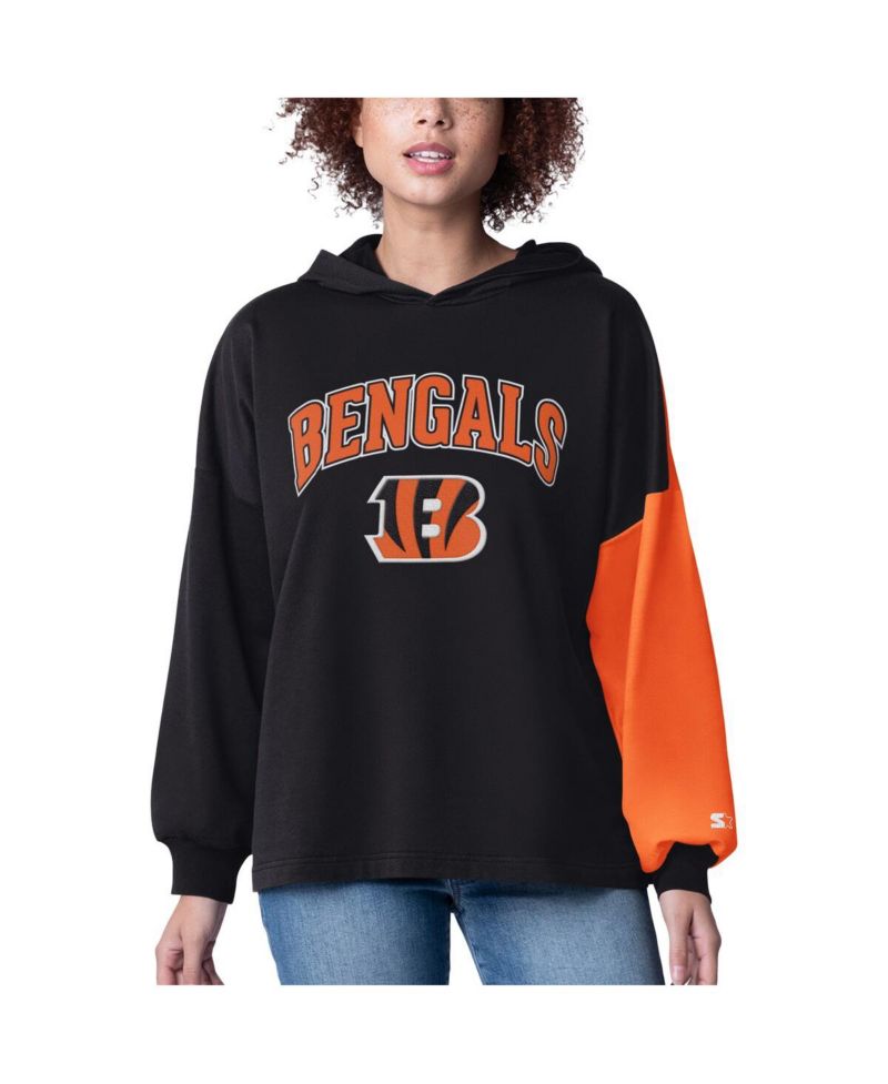 Women's Black Cincinnati Bengals Power Move Long Sleeve Pullover Hoodie