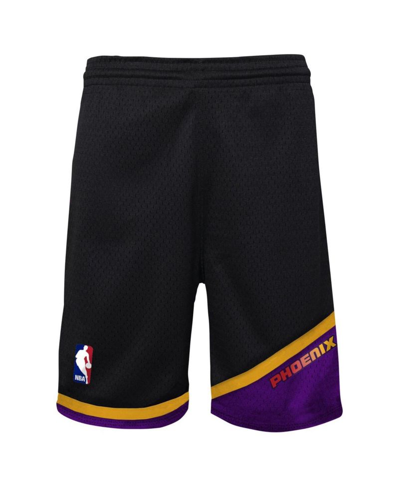 Big Boys and Girls Black Phoenix Suns Hardwood Classics Swingman Shorts