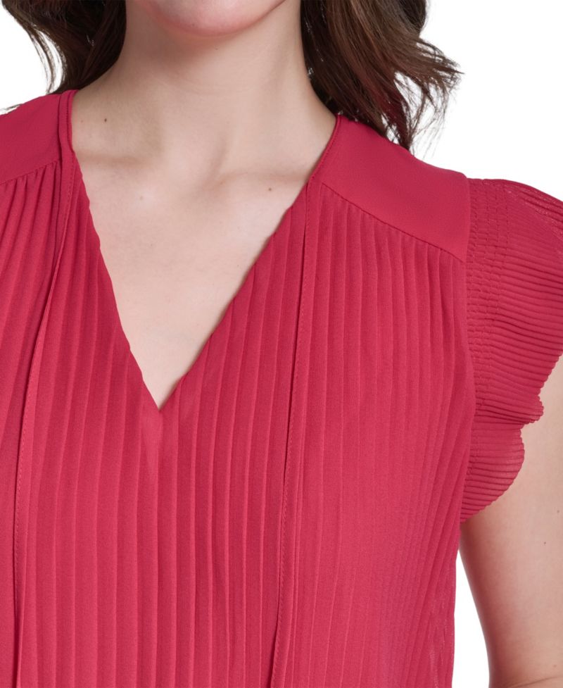 Women's Flutter Sleeve V-Neck Mini Dress