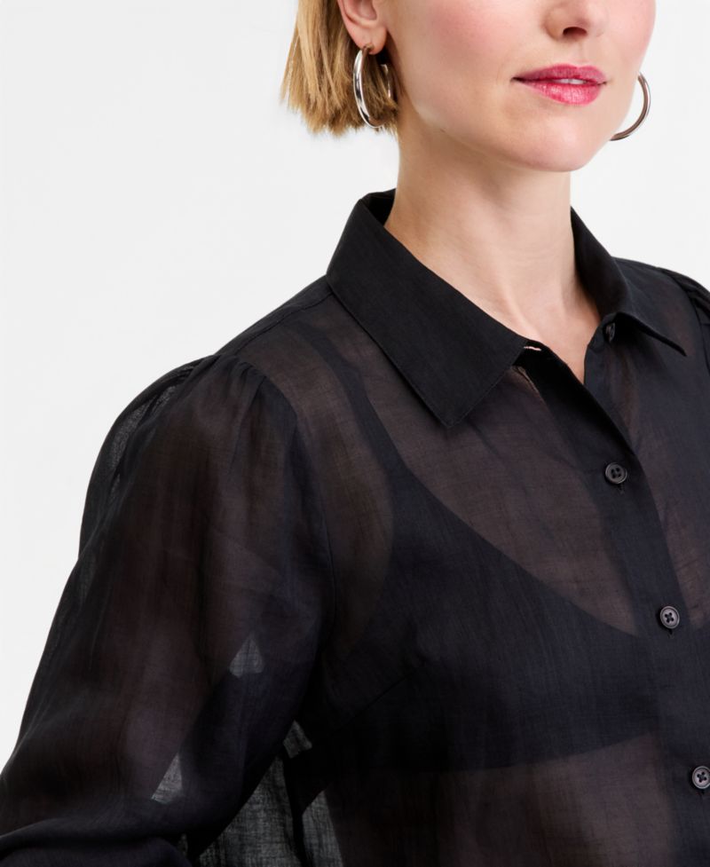 Women's Puffed-Sleeve Blouse