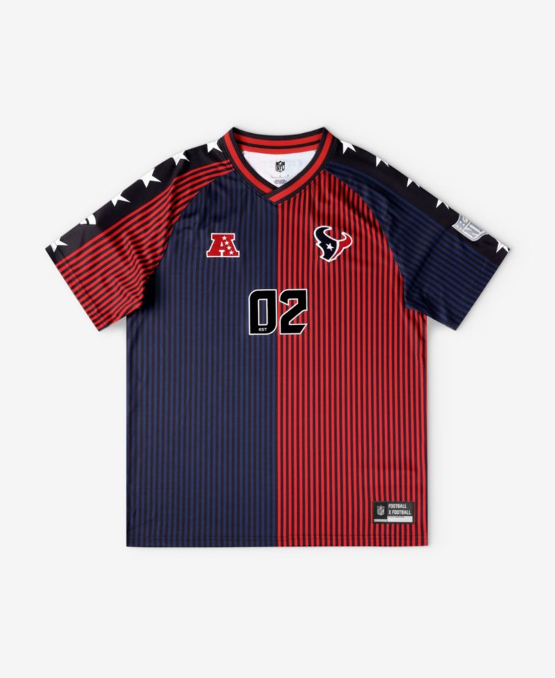 Big Boys and Girls Navy/Red Houston Texans Football x Football V-Neck Fan Jersey