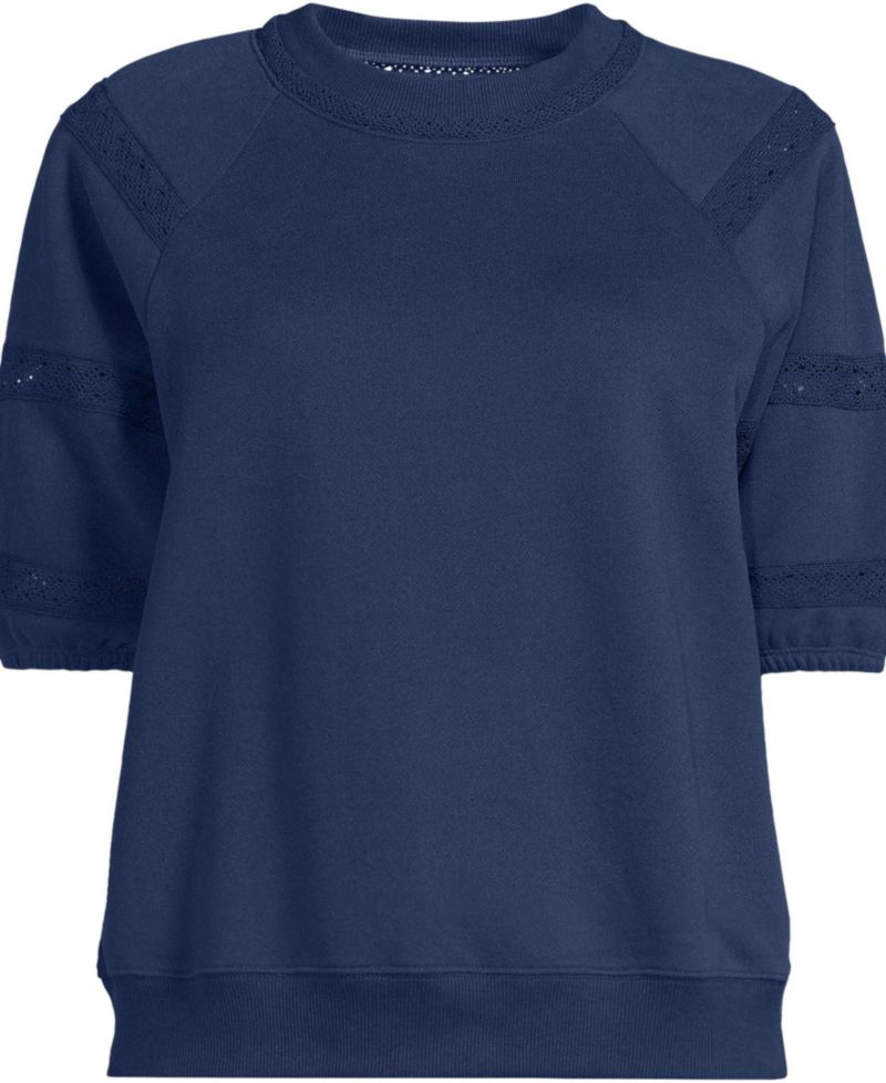 Women's Serious Sweats Puff Lace Sleeve Sweatshirt