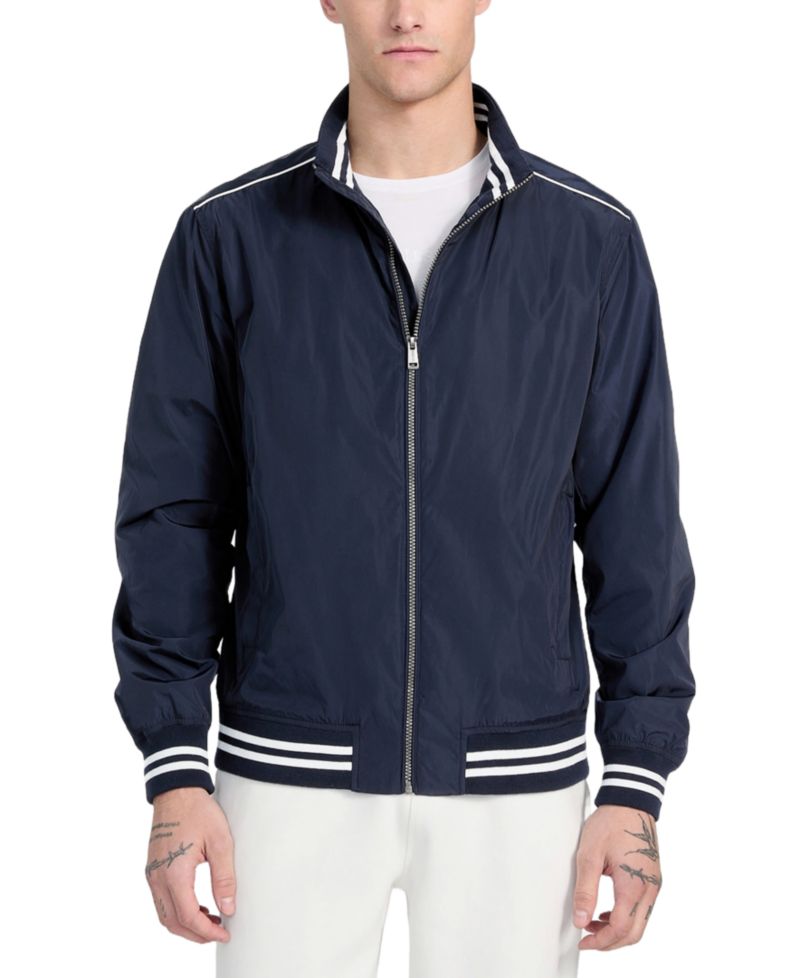 Men's Regular-Fit Urban Stripe Bomber Jacket
