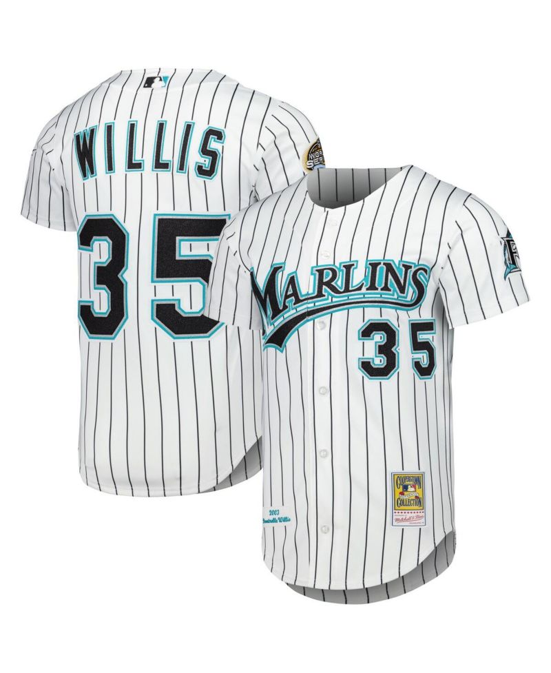 Men's Dontrelle Willis White Florida Marlins Cooperstown Collection Authentic Jersey