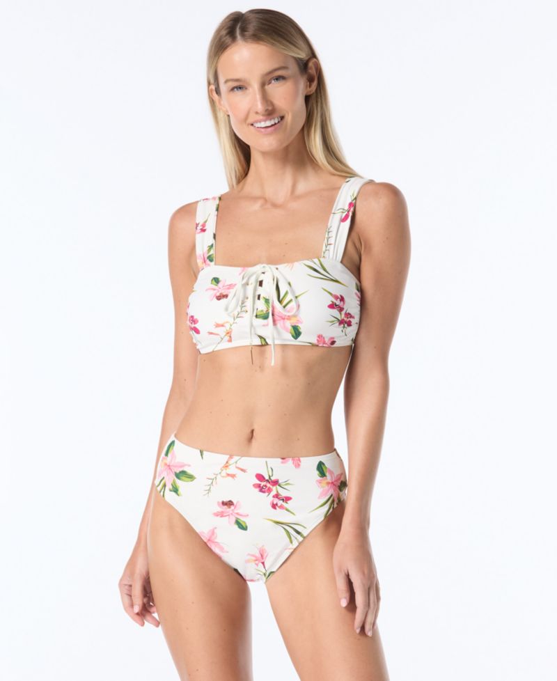 Women's Lace-Up Back High-Waist Swimsuit Bottoms