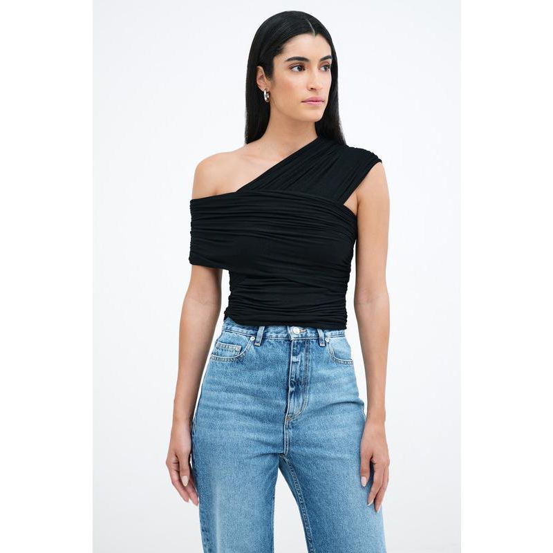 Women's Alyssa Sheer Jersey Convertible-Strap Fitted Top